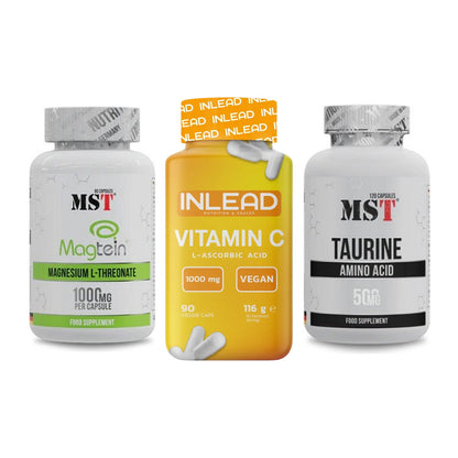 Ausdauer-Set: MST Magnesium + INLEAD Vitamin C + MST Taurine – alle enthaltenen Artikel