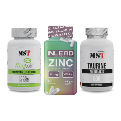 Ausdauer-Set: MST Magnesium + INLEAD Zink + MST Taurine – alle enthaltenen Artikel
