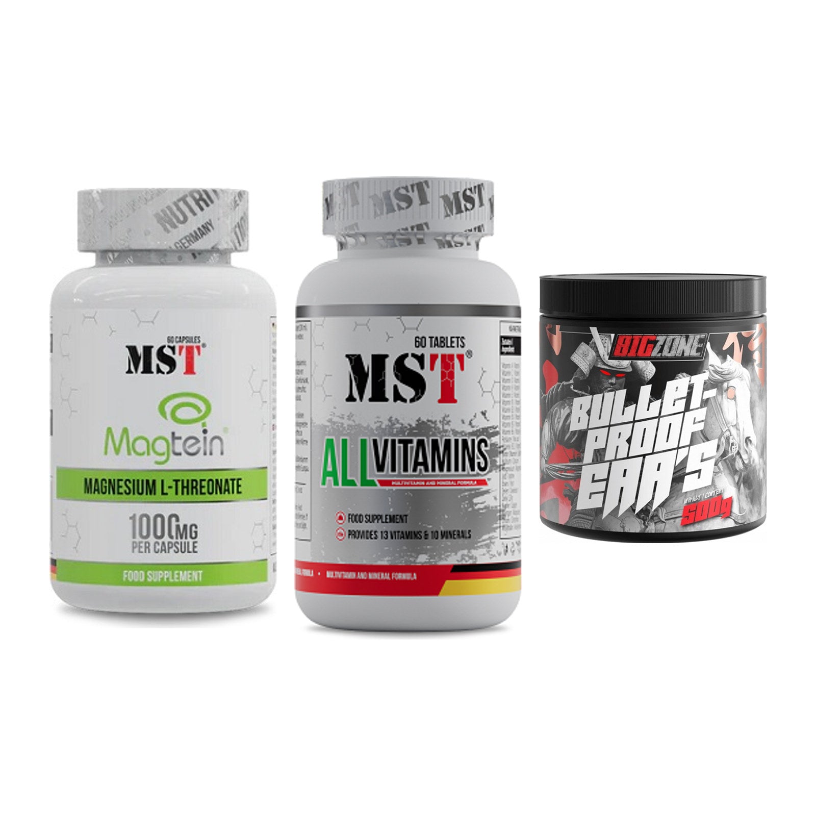 Ausdauer-Set: MST Magnesium + MST All Vitamins + Big Zone Bulletp – alle enthaltenen Artikel