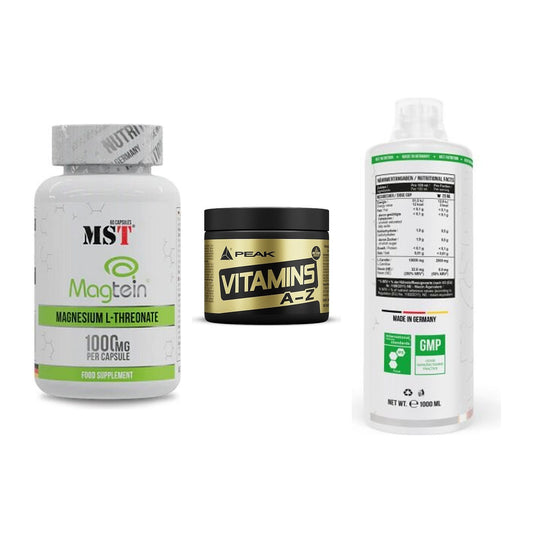 Ausdauer-Set: MST Magnesium + Peak Vitamin A-Z + MST L-Carnitine – alle enthaltenen Artikel