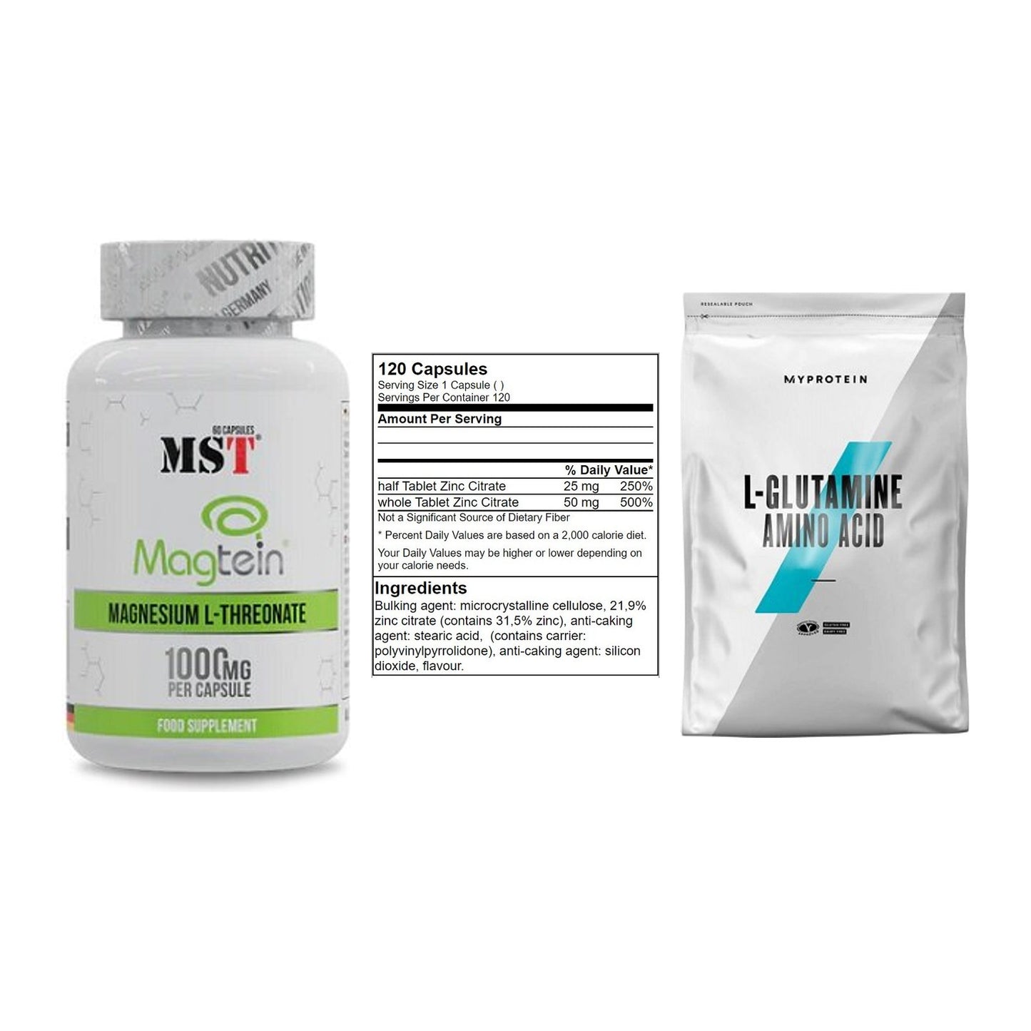 Ausdauer-Set: MST Magnesium + GN Zinc Citrate + MyProtein – alle enthaltenen Artikel