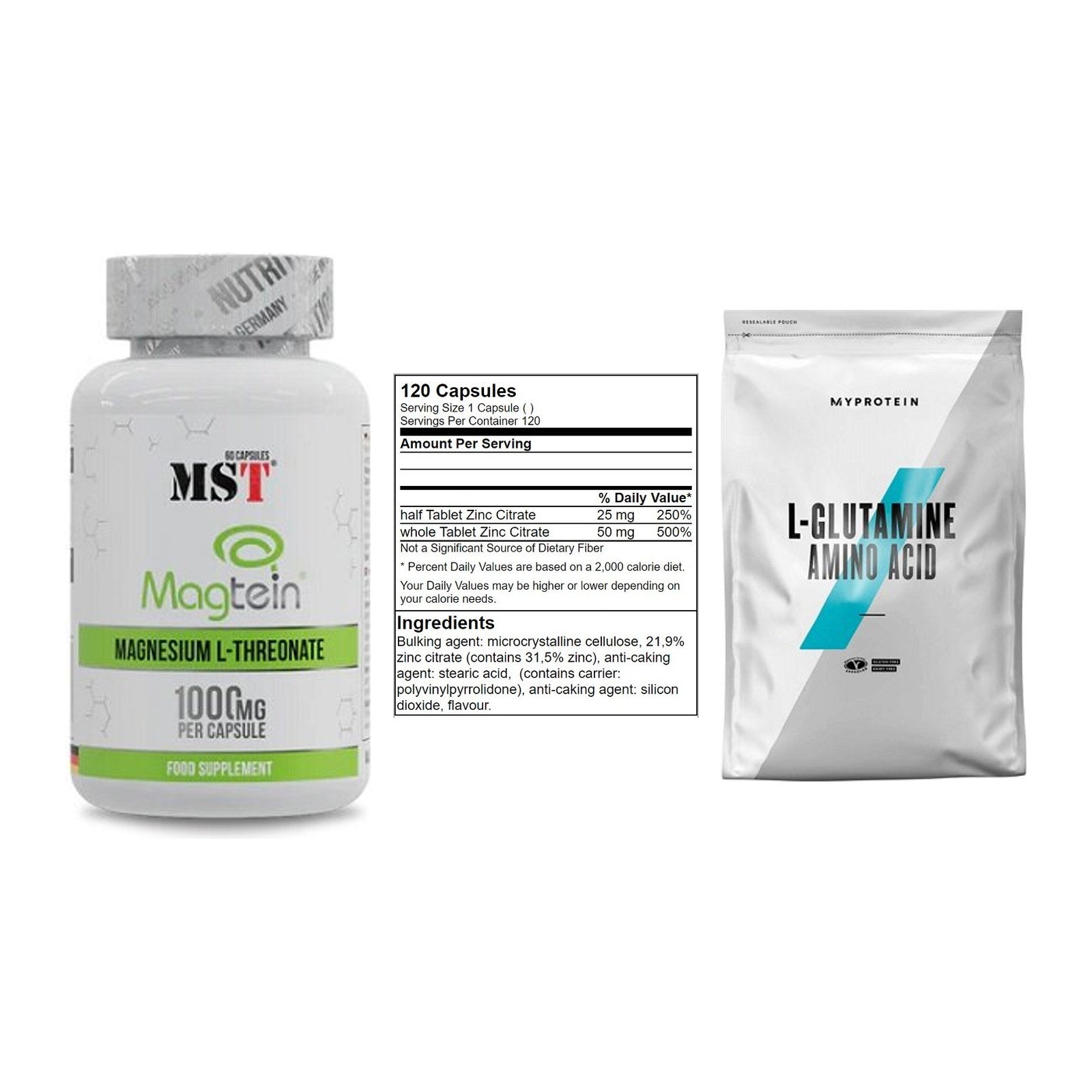 Ausdauer-Set: MST Magnesium + GN Zinc Citrate + MyProtein – alle enthaltenen Artikel