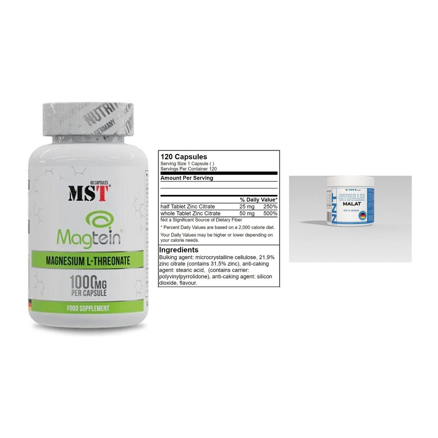 Ausdauer-Set: MST Magnesium + GN Zinc Citrate + NNT Citrullin – alle enthaltenen Artikel