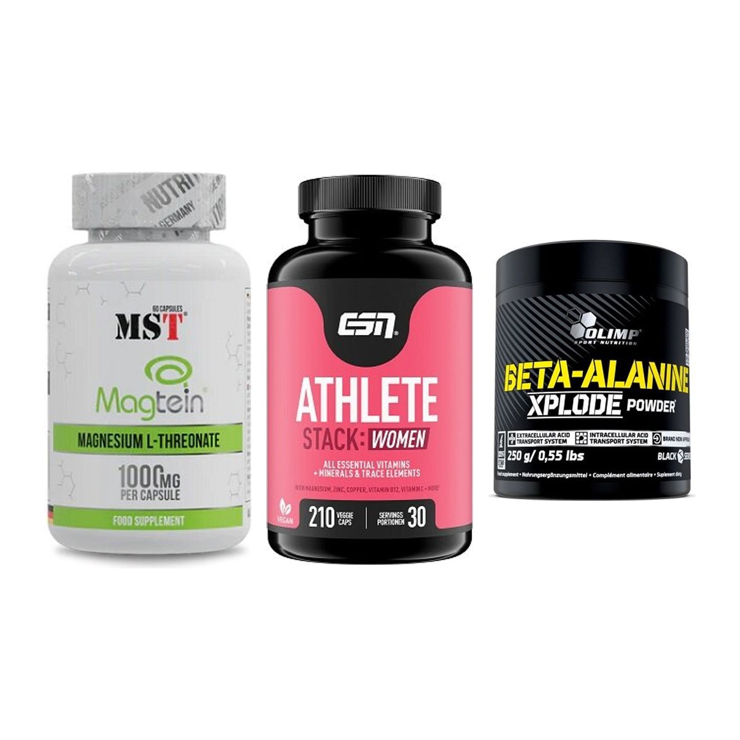 Ausdauer-Set: MST Magnesium + ESN Athlete + Olimp Beta-Alani – alle enthaltenen Artikel