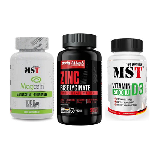 Ausdauer-Set: MST Magnesium + Body Attack Zink + MST Vitamin D3 – alle enthaltenen Artikel