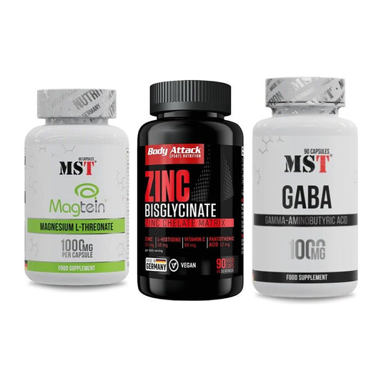Ausdauer-Set: MST Magnesium + Body Attack Zink + MST GABA 1000mg – alle enthaltenen Artikel