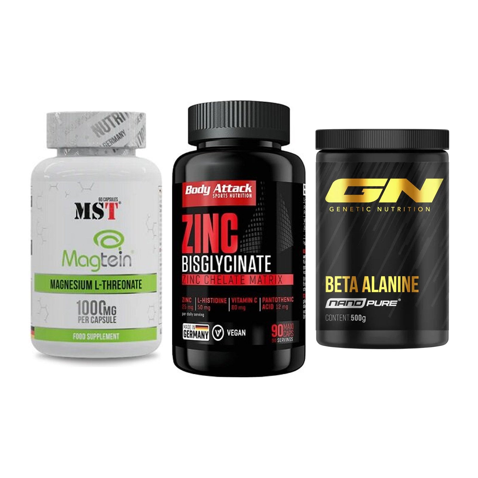 Ausdauer-Set: MST Magnesium + Body Attack Zink + GN Nano Beta – alle enthaltenen Artikel