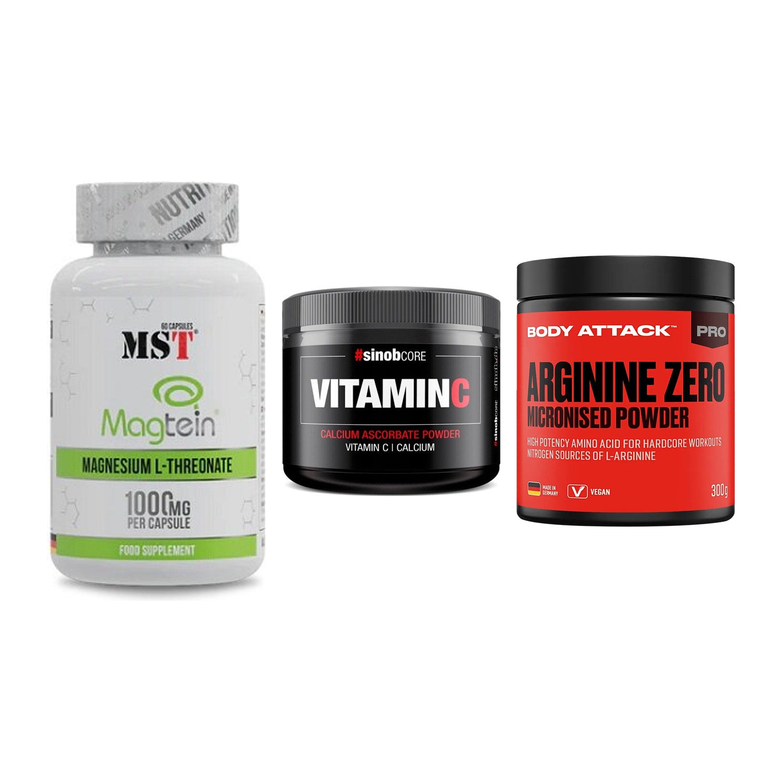 Ausdauer-Set: MST Magnesium + Sinob Vitamin C + Body Attack 100 – alle enthaltenen Artikel