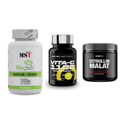 Ausdauer-Set: MST Magnesium + Scitec Vitamin C + Sinob Core – alle enthaltenen Artikel