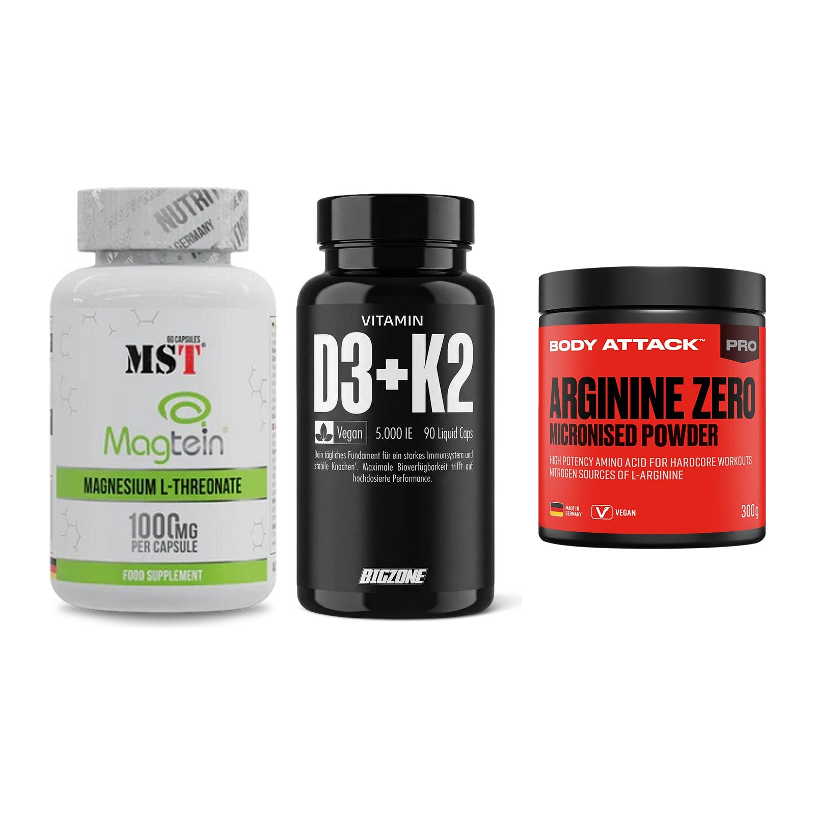 Ausdauer-Set: MST Magnesium + Big Zone Vitamin + Body Attack 100 – alle enthaltenen Artikel