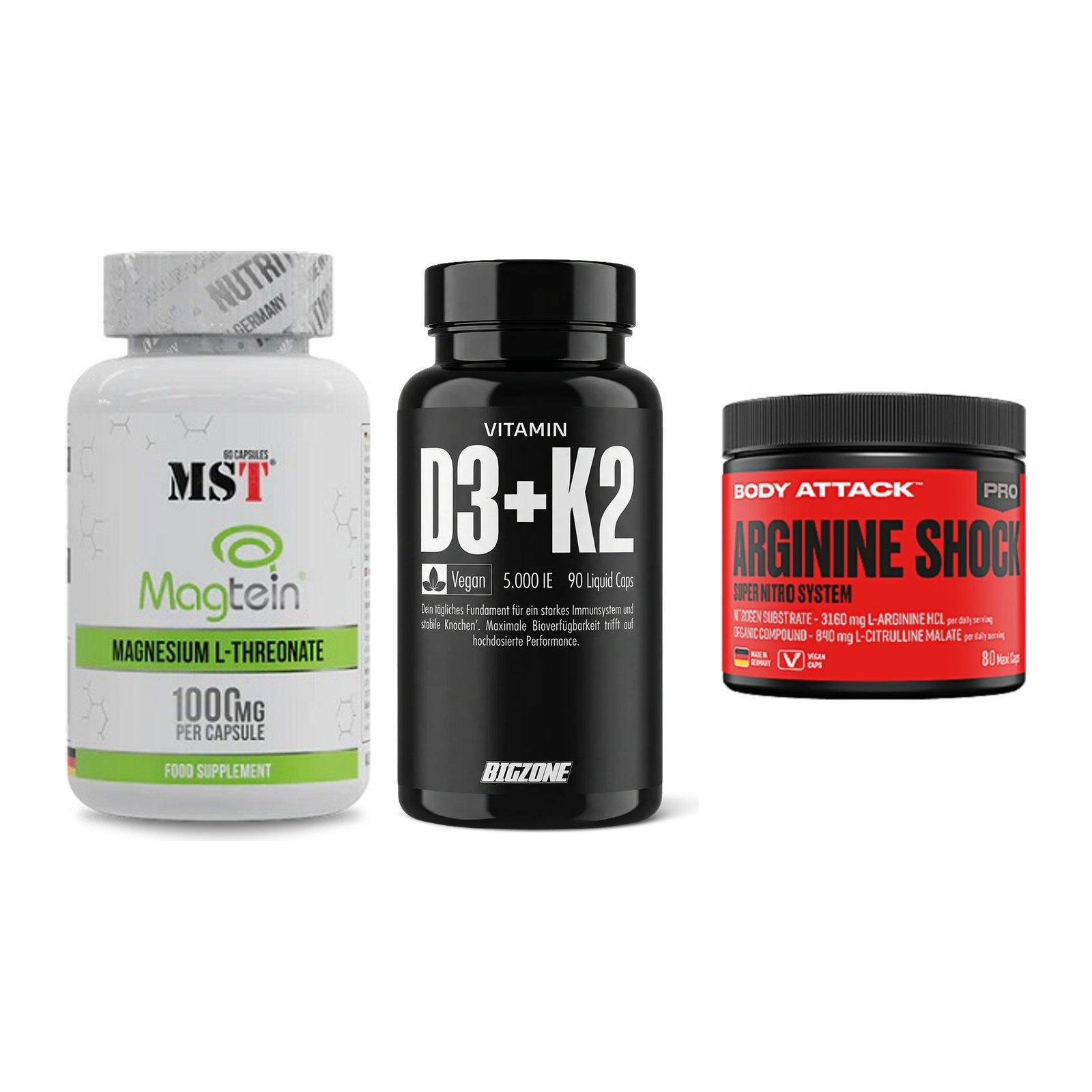 Ausdauer-Set: MST Magnesium + Big Zone Vitamin + Body Attack – alle enthaltenen Artikel
