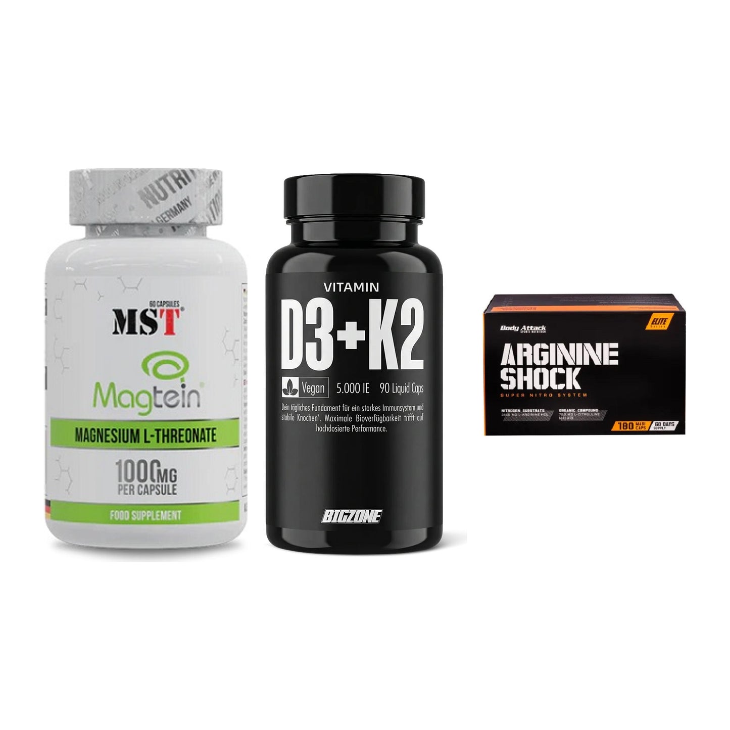 Ausdauer-Set: MST Magnesium + Big Zone Vitamin + Body Attack – alle enthaltenen Artikel