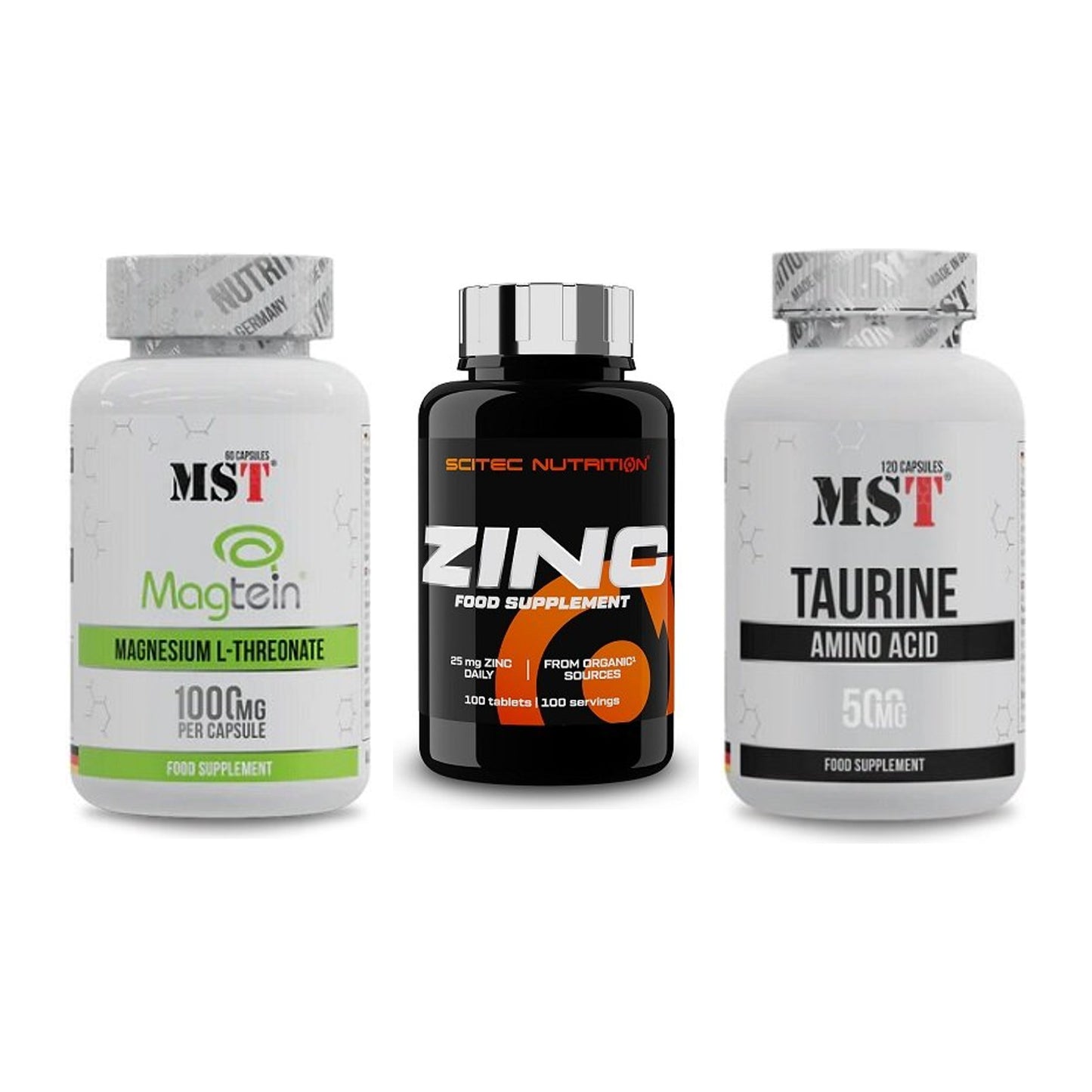 Ausdauer-Set: MST Magnesium + Scitec Zinc + MST Taurine – alle enthaltenen Artikel
