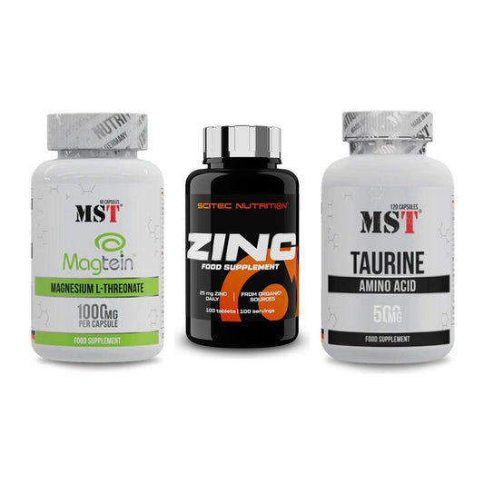 Ausdauer-Set: MST Magnesium + Scitec Zinc + MST Taurine – alle enthaltenen Artikel