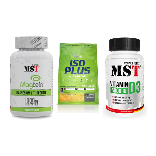 Ausdauer-Set: MST Magnesium + Olimp Iso Plus + MST Vitamin D3 – alle enthaltenen Artikel