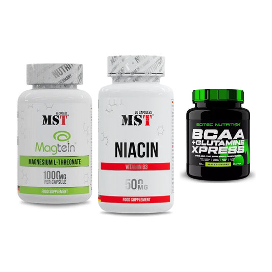 Ausdauer-Set: MST Magnesium + MST Niacin + Scitec BCAA – alle enthaltenen Artikel