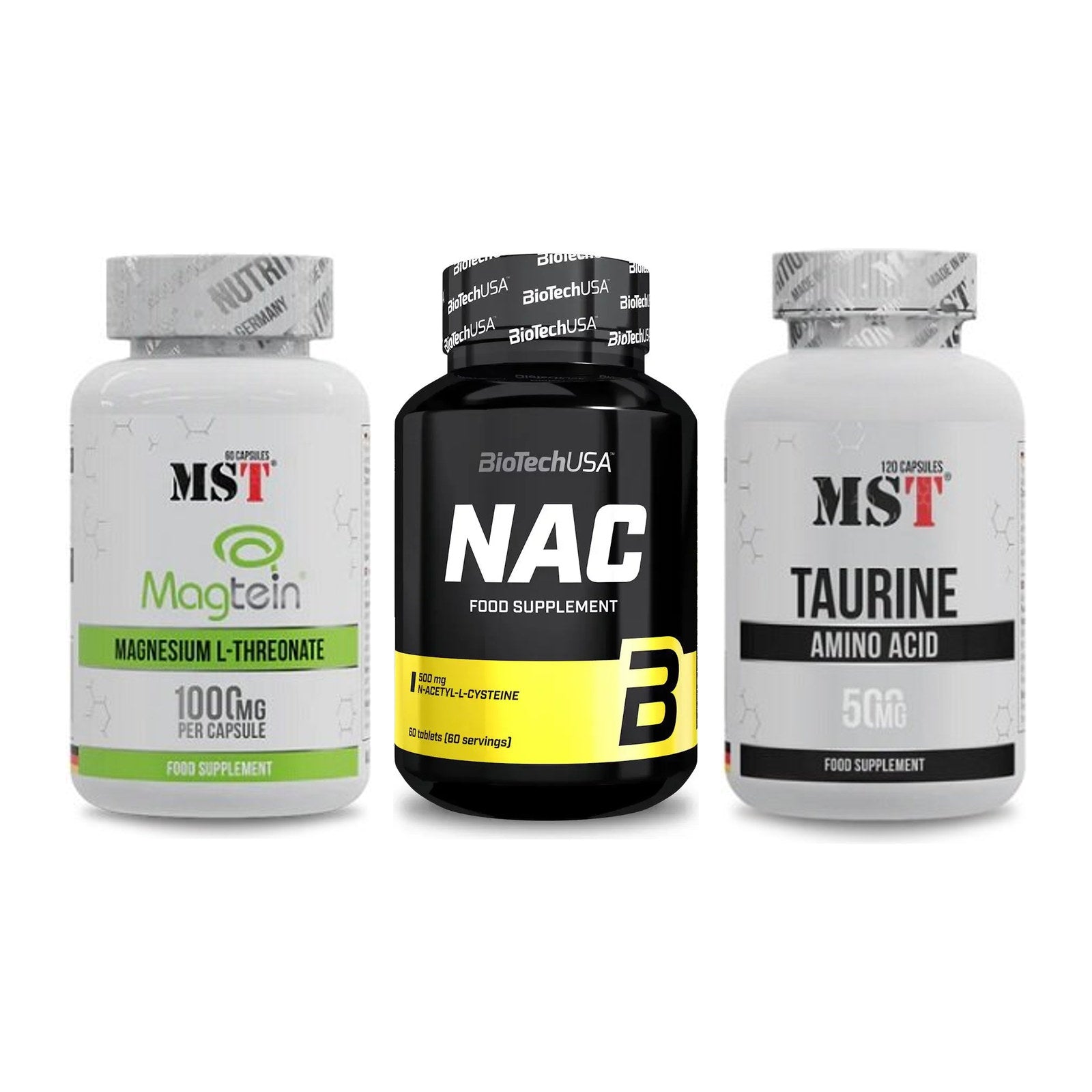 Ausdauer-Set: MST Magnesium + BioTech NAC + MST Taurine – alle enthaltenen Artikel