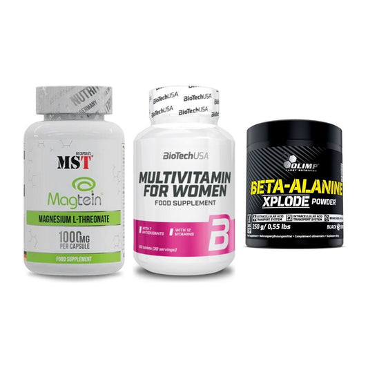 Ausdauer-Set: MST Magnesium + BioTech Multivit + Olimp Beta-Alani – alle enthaltenen Artikel