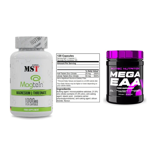 Ausdauer-Set: MST Magnesium + GN Zinc Citrate + Scitec Mega EAA – alle enthaltenen Artikel