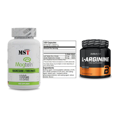Ausdauer-Set: MST Magnesium + GN Zinc Citrate + BioTech L-Argini – alle enthaltenen Artikel