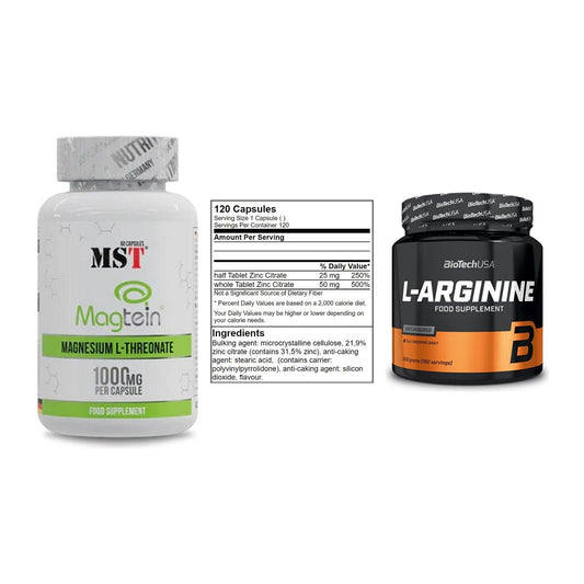 Ausdauer-Set: MST Magnesium + GN Zinc Citrate + BioTech L-Argini – alle enthaltenen Artikel