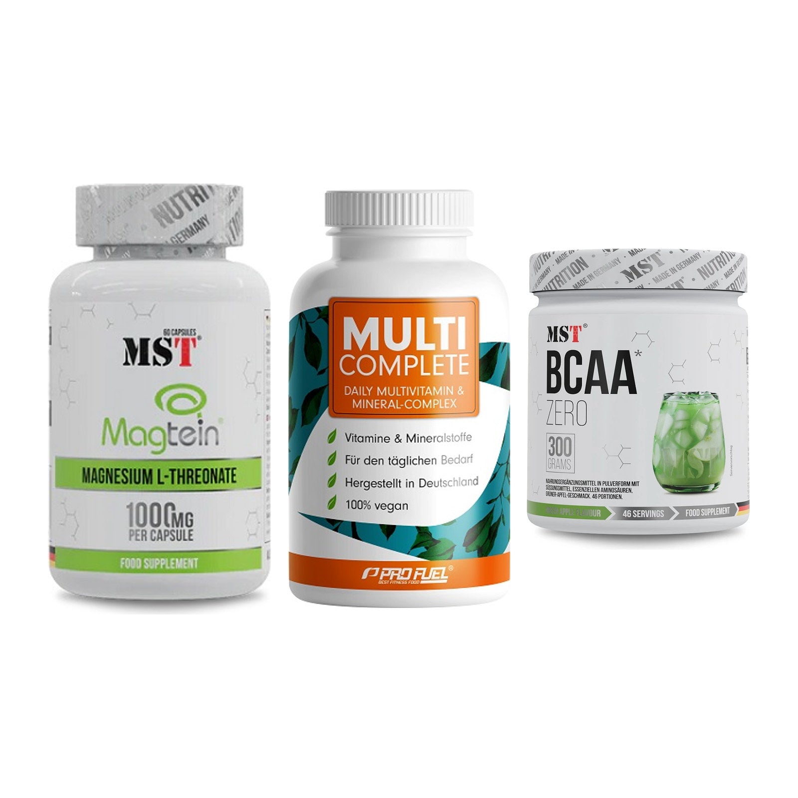 Ausdauer-Set: MST Magnesium + ProFuel MULTI + MST BCAA Zero – alle enthaltenen Artikel