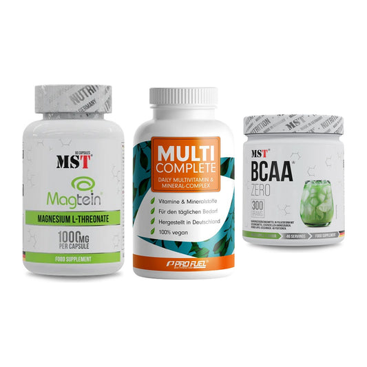 Ausdauer-Set: MST Magnesium + ProFuel MULTI + MST BCAA Zero – alle enthaltenen Artikel