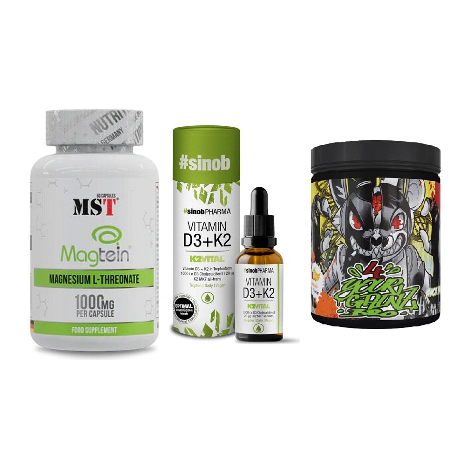 Ausdauer-Set: MST Magnesium + Sinob Vitamin D3 + BPS-Pharma EAA´s – alle enthaltenen Artikel