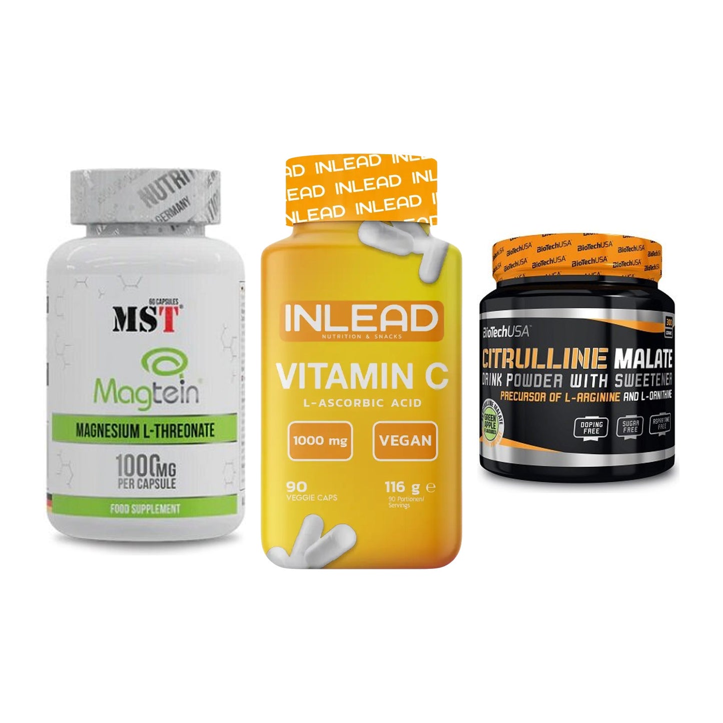 Ausdauer-Set: MST Magnesium + INLEAD Vitamin C + BioTech Citrulli – alle enthaltenen Artikel