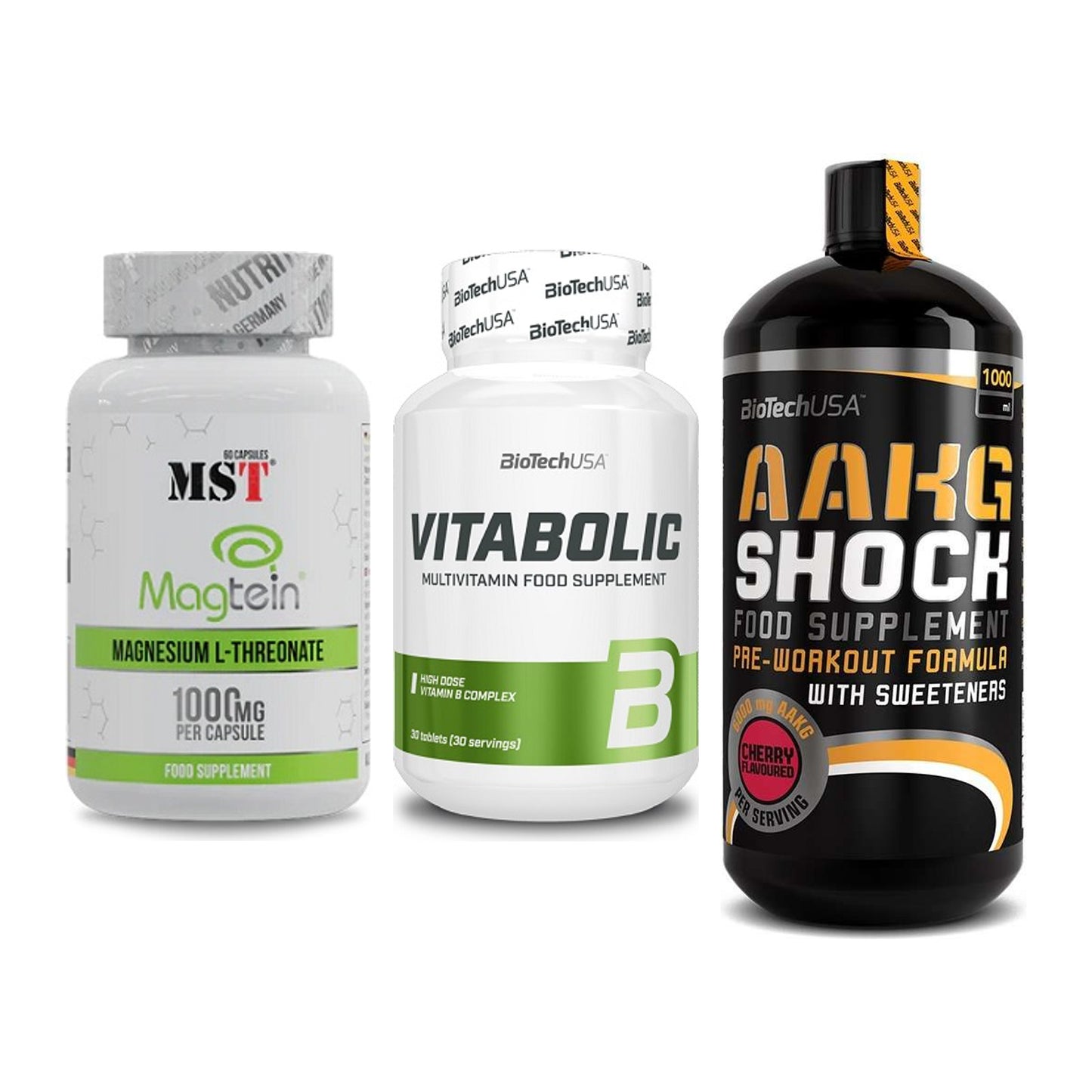 Ausdauer-Set: MST Magnesium + BioTech Vitaboli + BioTech AAKG – alle enthaltenen Artikel