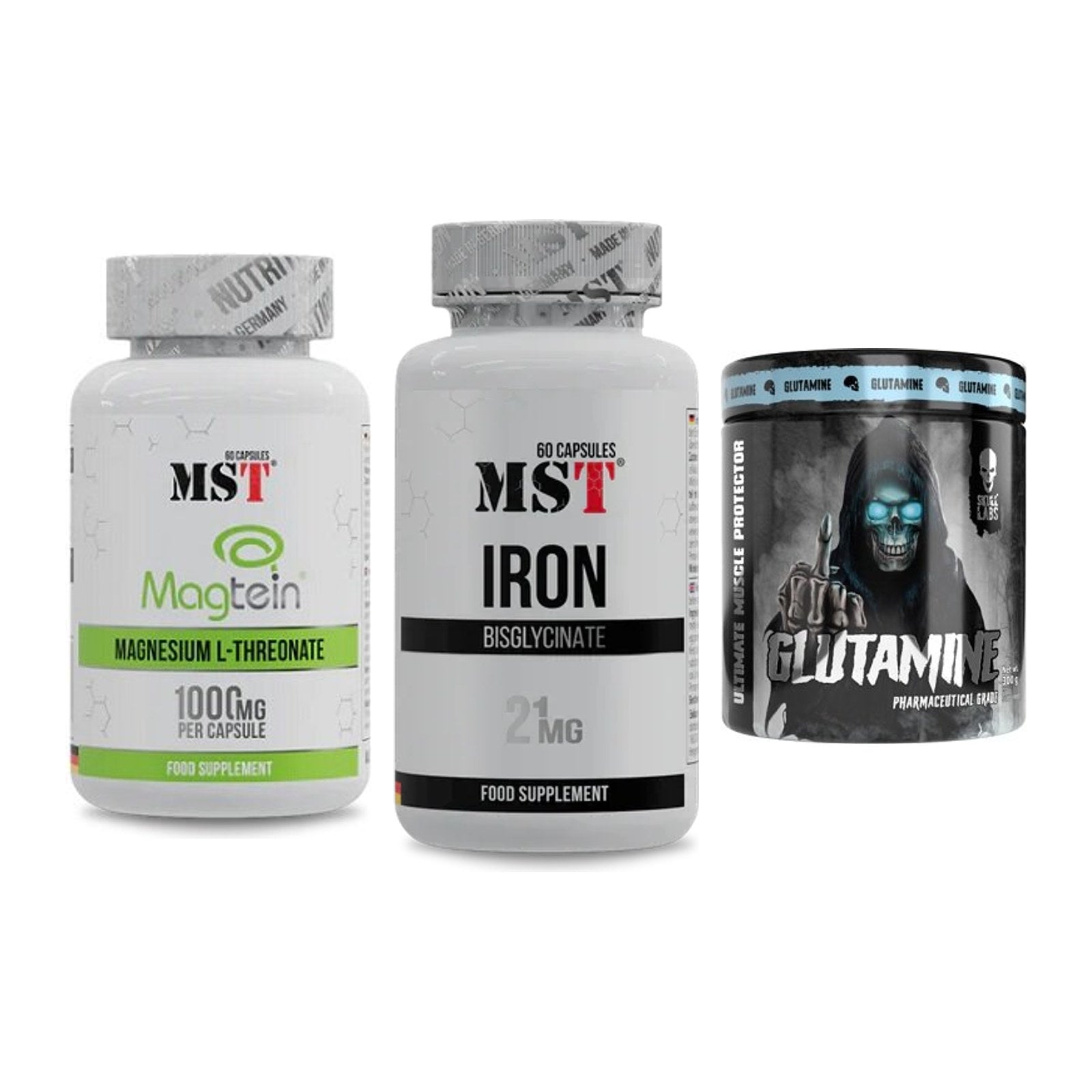 Ausdauer-Set: MST Magnesium + MST Iron Bisglyc + Skull Labs – alle enthaltenen Artikel