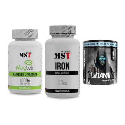 Ausdauer-Set: MST Magnesium + MST Iron Bisglyc + Skull Labs – alle enthaltenen Artikel