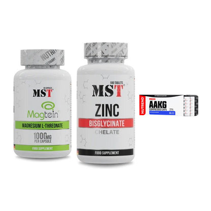 Ausdauer-Set: MST Magnesium + MST Zinc Chelate + Nutrend AAKG – alle enthaltenen Artikel