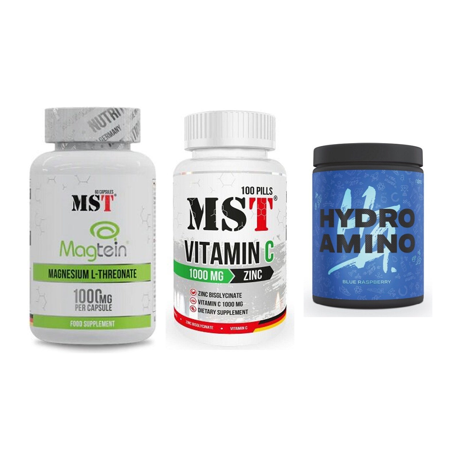 Ausdauer-Set: MST Magnesium + MST Vitamin C + Nanosupps Hydro – alle enthaltenen Artikel