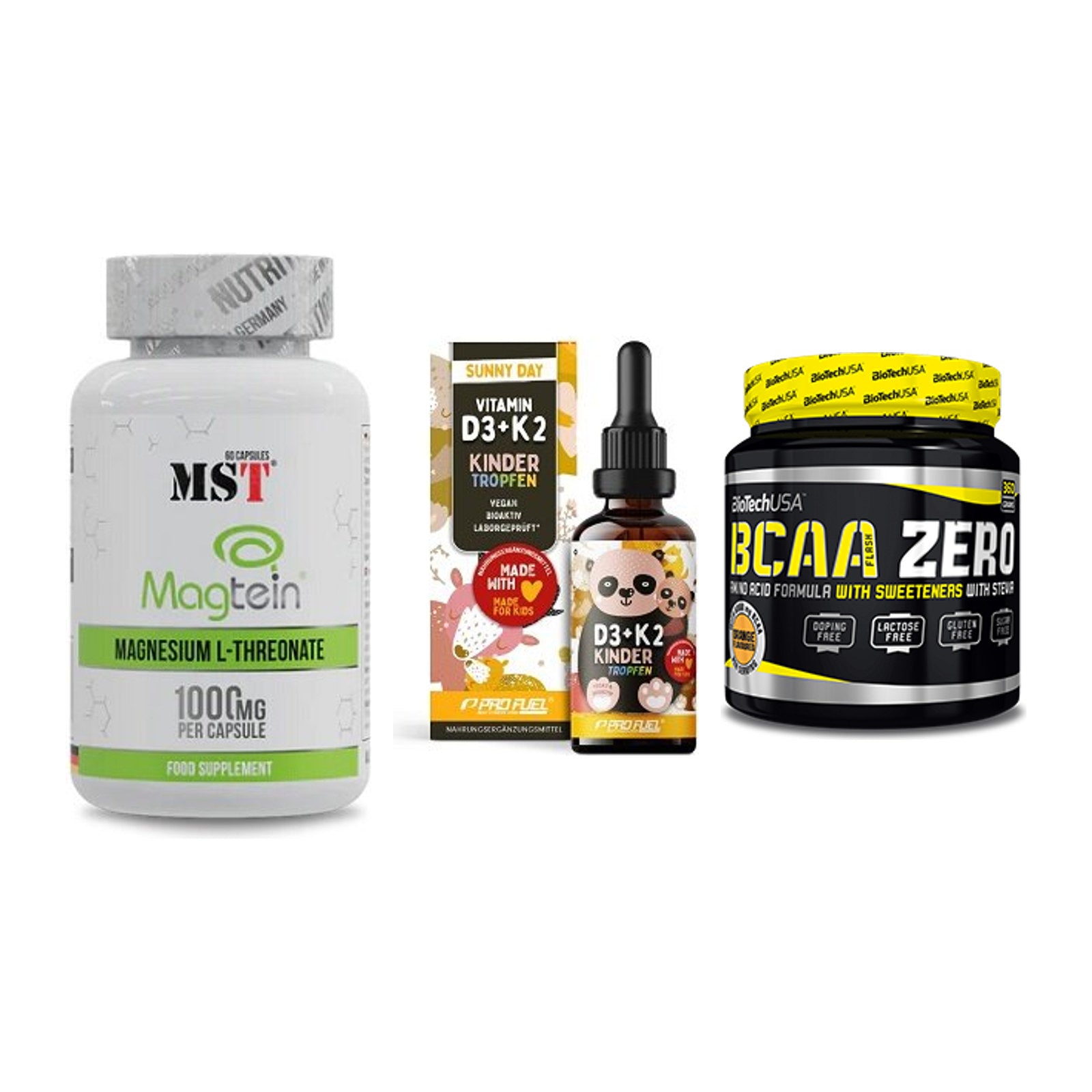 Ausdauer-Set: MST Magnesium + ProFuel VITAMIN + BioTech BCAA – alle enthaltenen Artikel