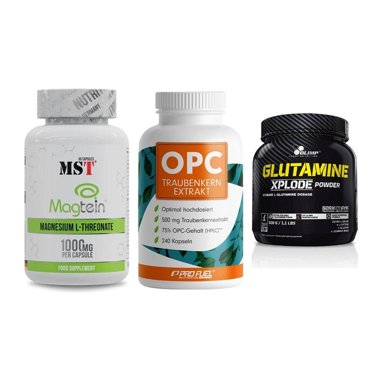 Ausdauer-Set: MST Magnesium + ProFuel OPC + Olimp L-Glutamin – alle enthaltenen Artikel