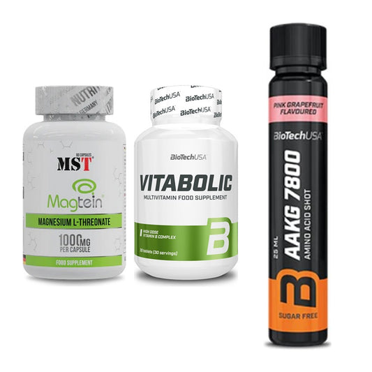 Ausdauer-Set: MST Magnesium + BioTech Vitaboli + BioTech AAKG – alle enthaltenen Artikel