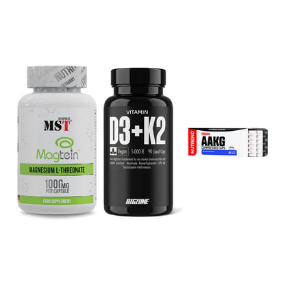 Ausdauer-Set: MST Magnesium + Big Zone Vitamin + Nutrend AAKG – alle enthaltenen Artikel