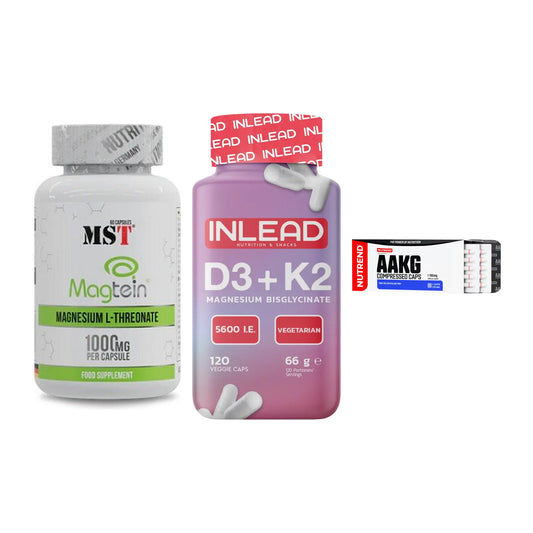 Ausdauer-Set: MST Magnesium + INLEAD Vitamin + Nutrend AAKG – alle enthaltenen Artikel