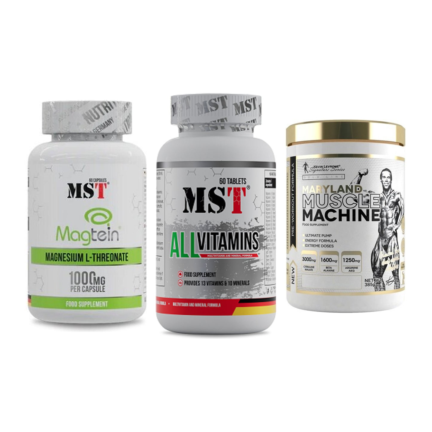 Ausdauer-Set: MST Magnesium + MST All Vitamins + Kevin Levrone – alle enthaltenen Artikel