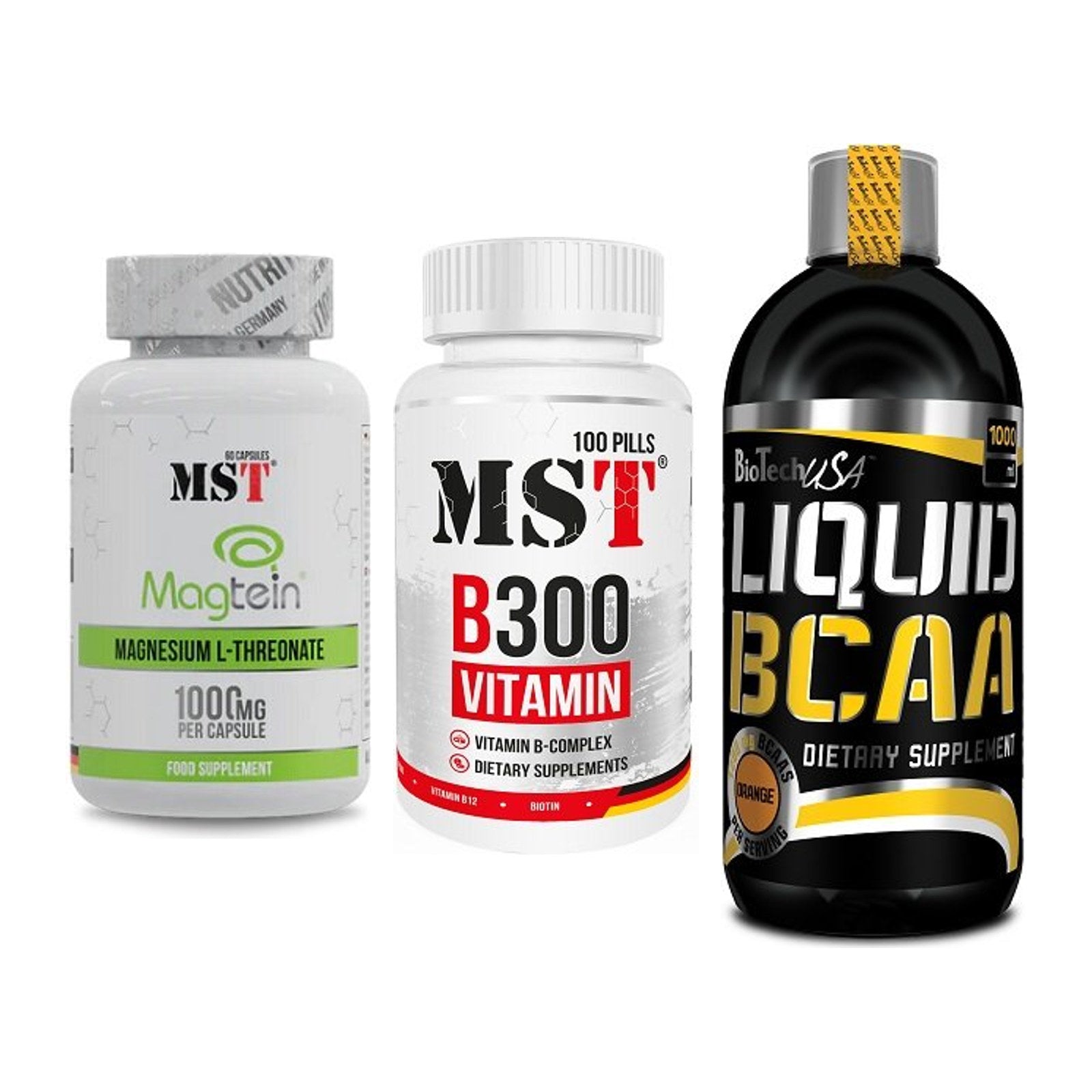 Ausdauer-Set: MST Magnesium + MST B300 B-Compl + BioTech Liquid – alle enthaltenen Artikel