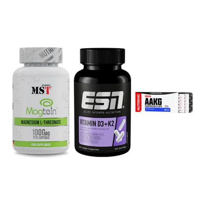 Ausdauer-Set: MST Magnesium + ESN Vitamin D3 + Nutrend AAKG – alle enthaltenen Artikel