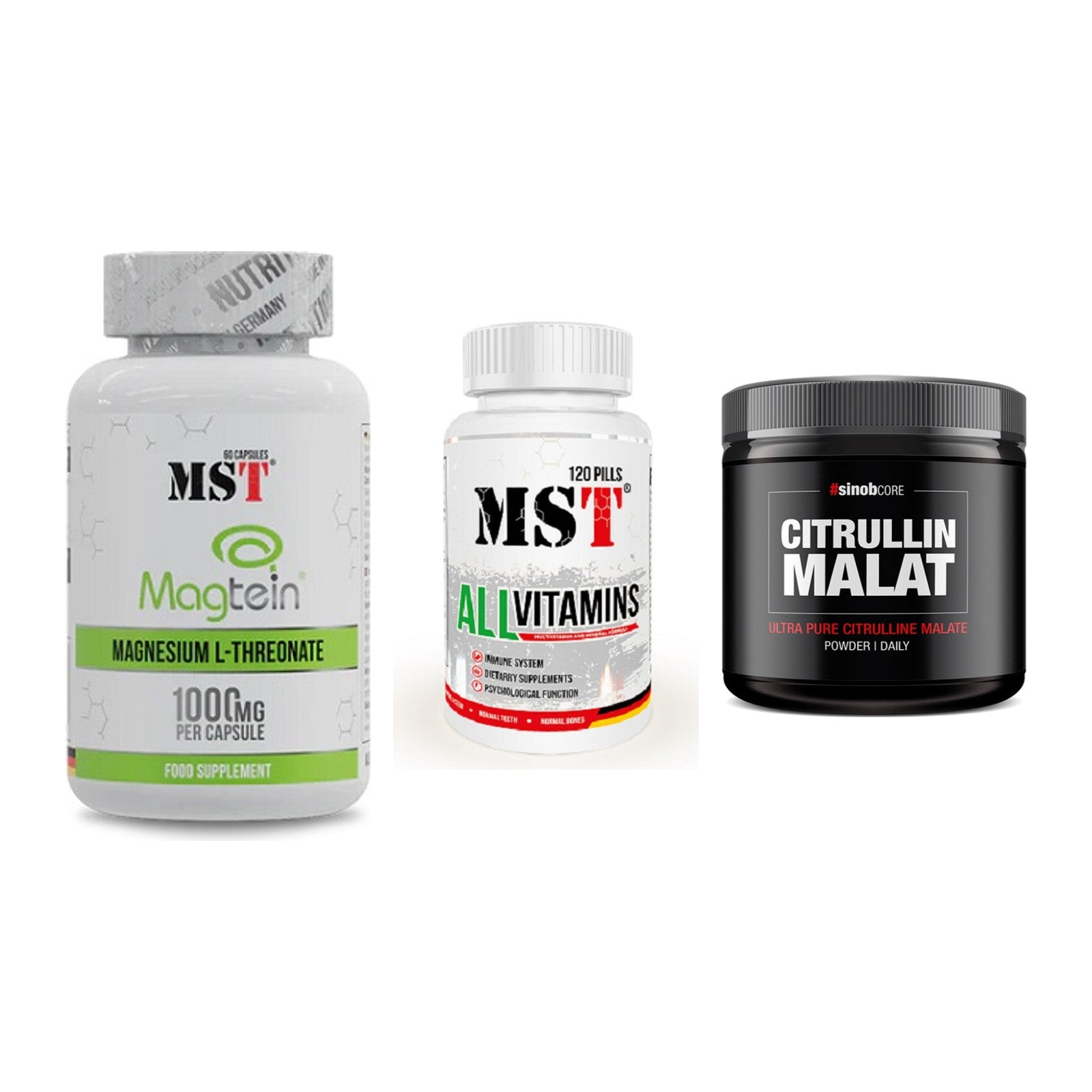 Ausdauer-Set: MST Magnesium + MST All Vitamins + Sinob Core – alle enthaltenen Artikel