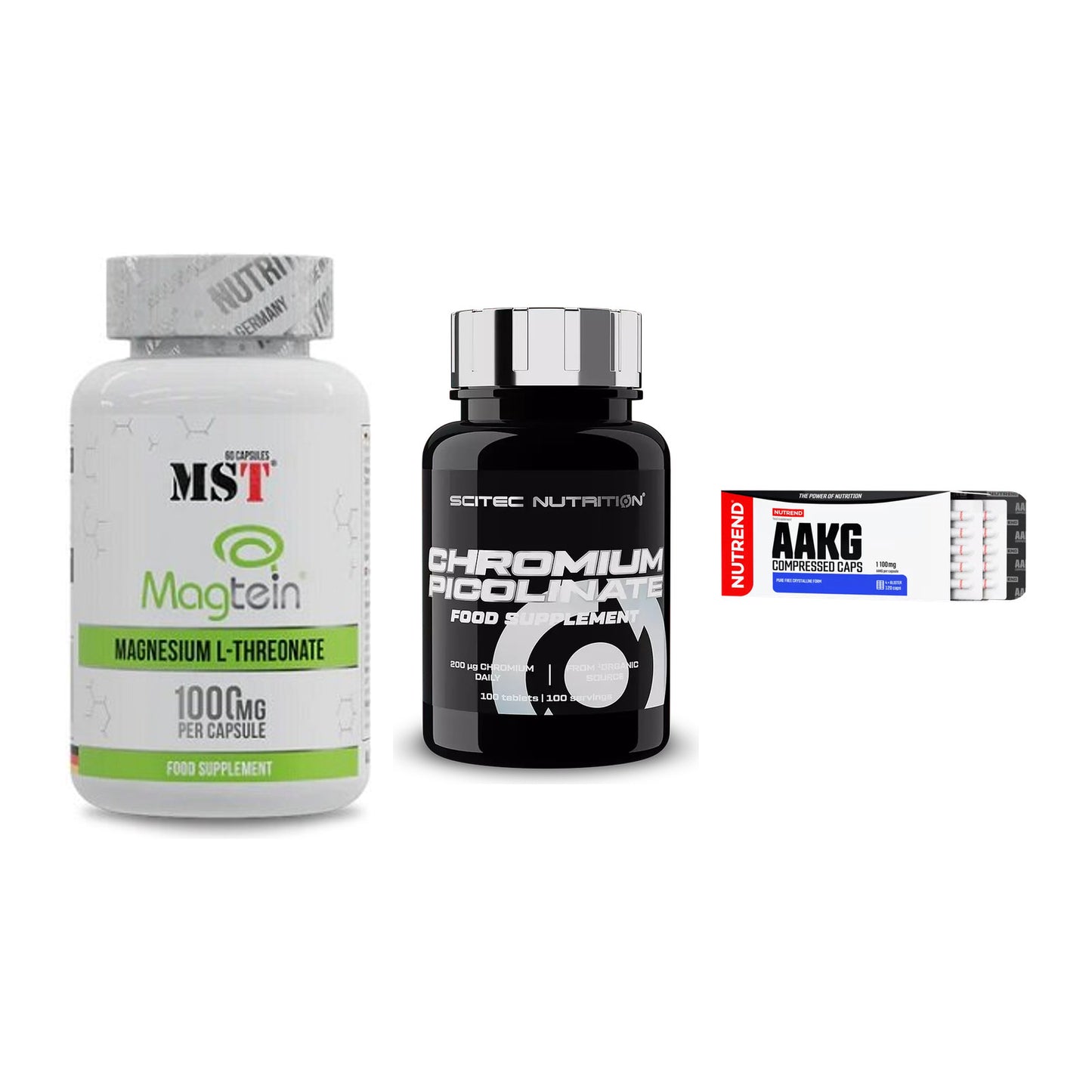 Ausdauer-Set: MST Magnesium + Scitec Chromium + Nutrend AAKG – alle enthaltenen Artikel