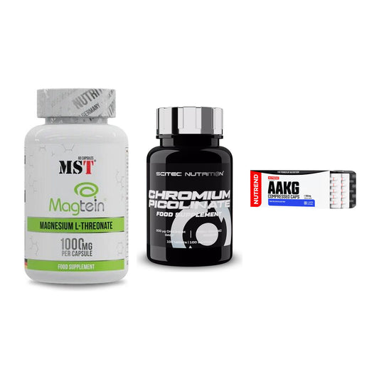 Ausdauer-Set: MST Magnesium + Scitec Chromium + Nutrend AAKG – alle enthaltenen Artikel