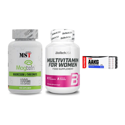 Ausdauer-Set: MST Magnesium + BioTech Multivit + Nutrend AAKG – alle enthaltenen Artikel
