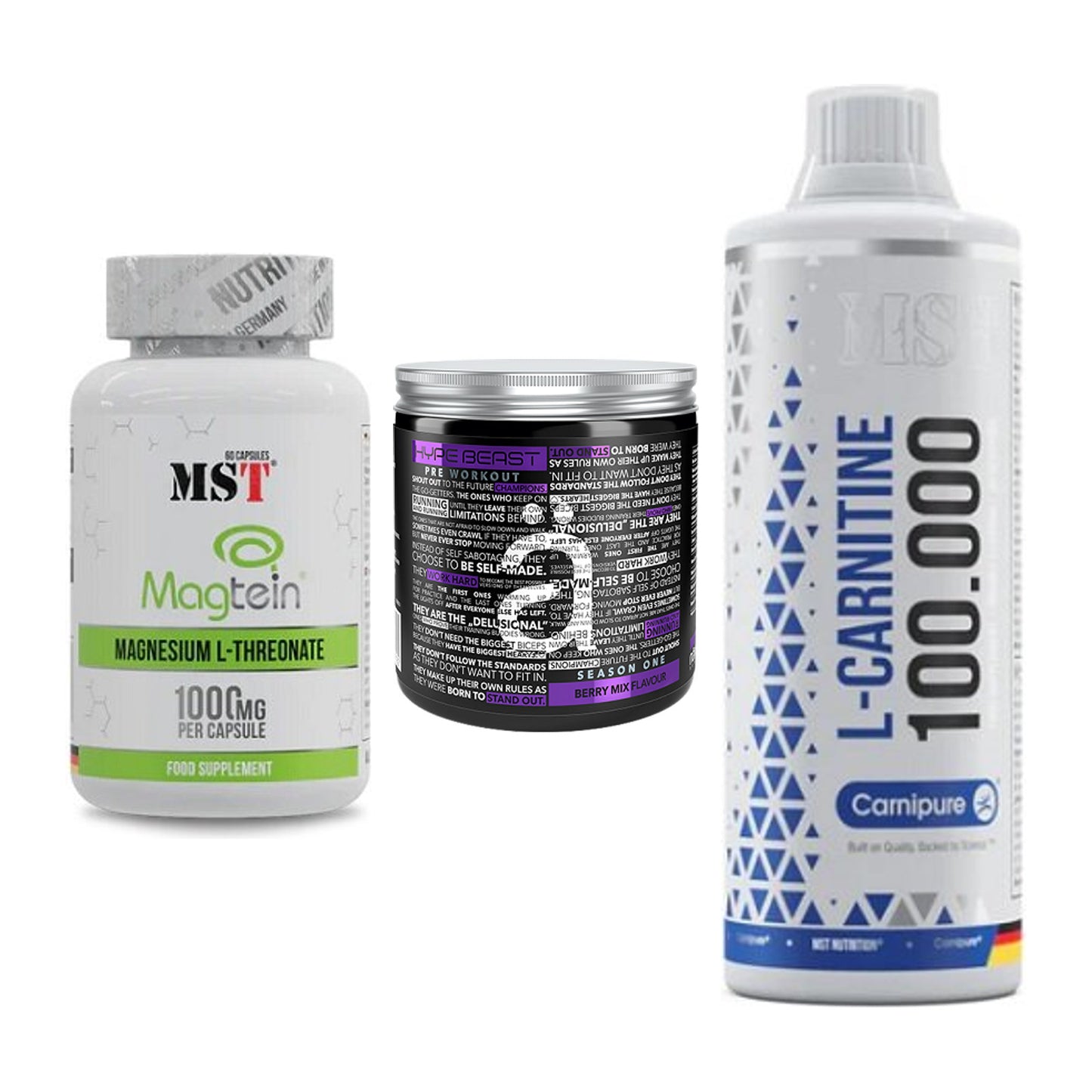 Ausdauer-Set: MST Magnesium + Nanosupps Hype + MST L-Carnitine – alle enthaltenen Artikel