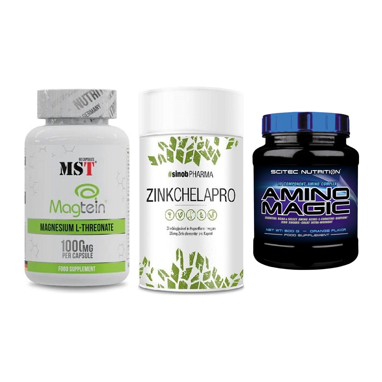 Ausdauer-Set: MST Magnesium + Sinob Zink + Scitec Amino – alle enthaltenen Artikel