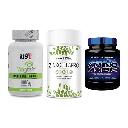 Ausdauer-Set: MST Magnesium + Sinob Zink + Scitec Amino – alle enthaltenen Artikel