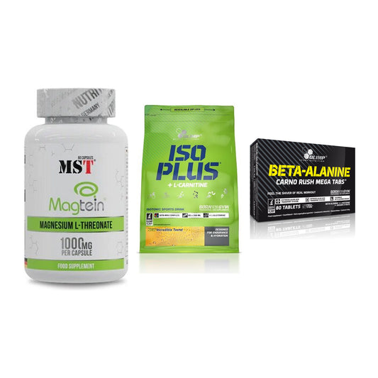Ausdauer-Set: MST Magnesium + Olimp Iso Plus + Olimp Beta-Alani – alle enthaltenen Artikel